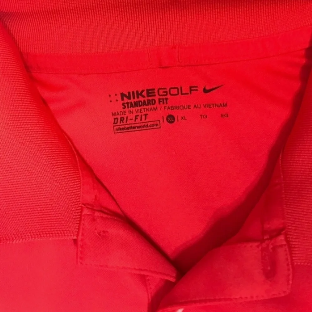 Nike Golf  Moisture Wicking Proformance Coral Red Polo Shirt Large